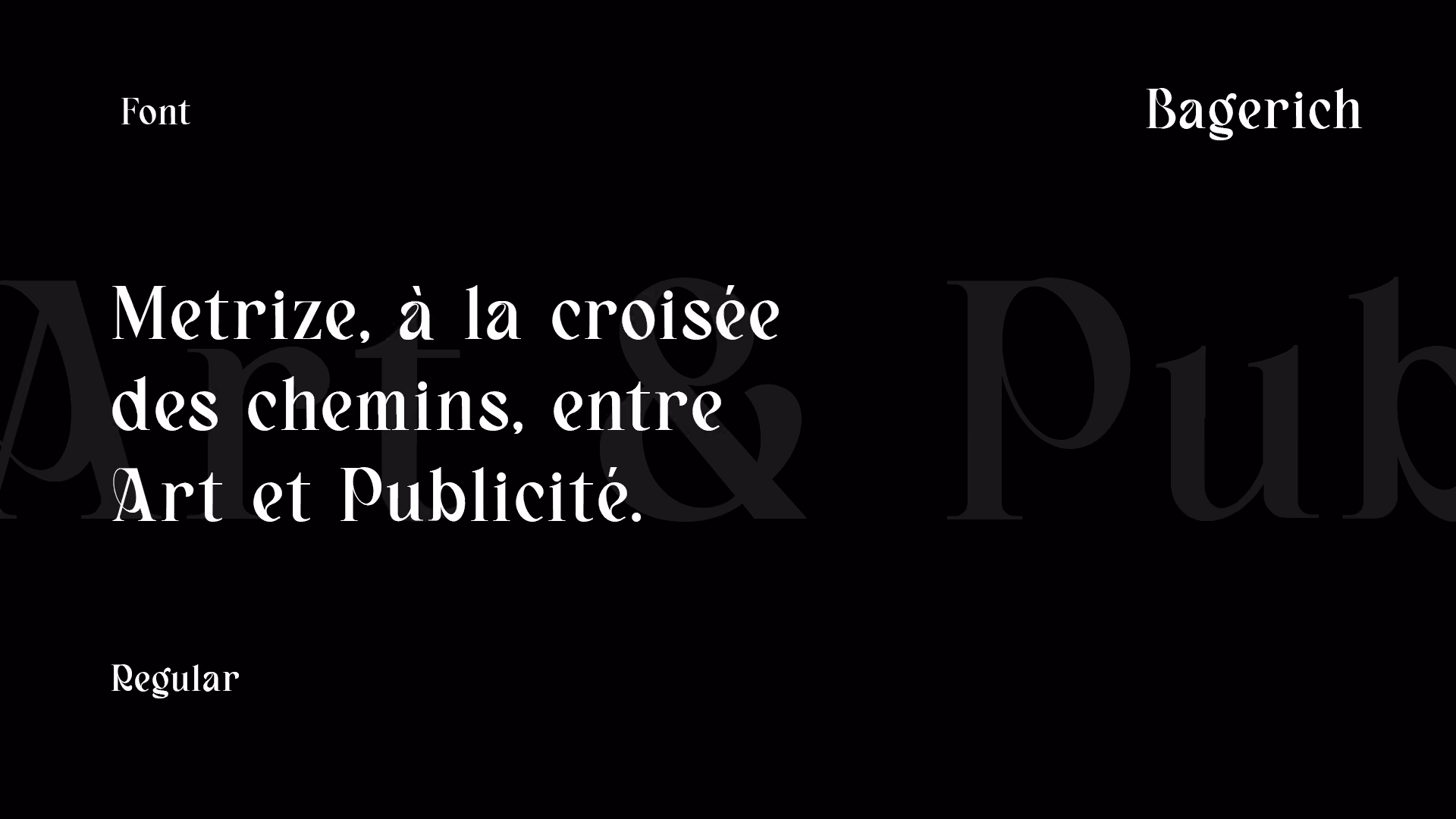 Police de caractères Bagerich déclinée en différentes graisses et styles