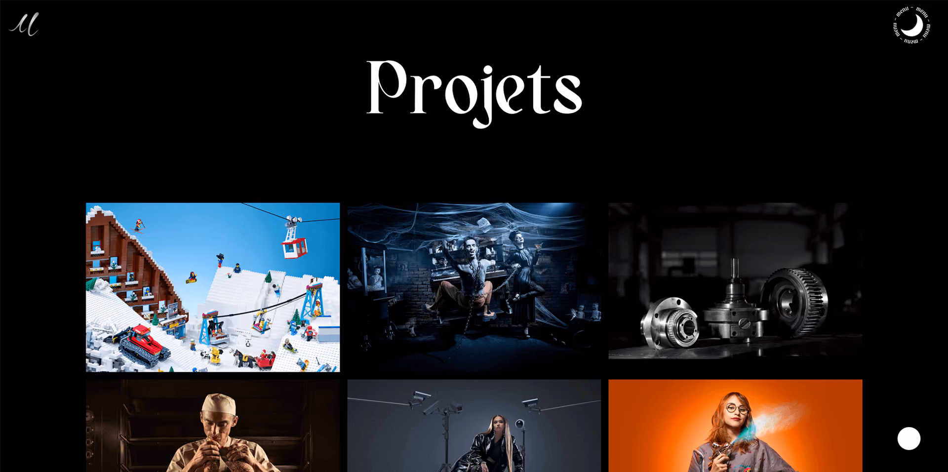 Page web présentant tous les projets Metrize sous forme d’une grille de photographies