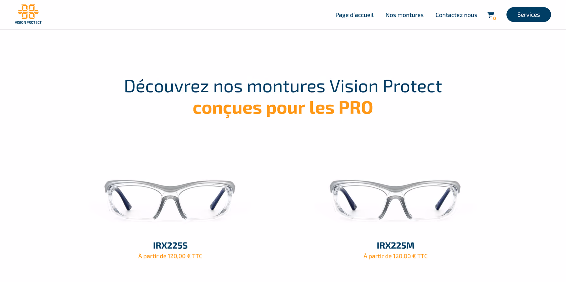 Boutique en ligne du site web de Vision Protect
